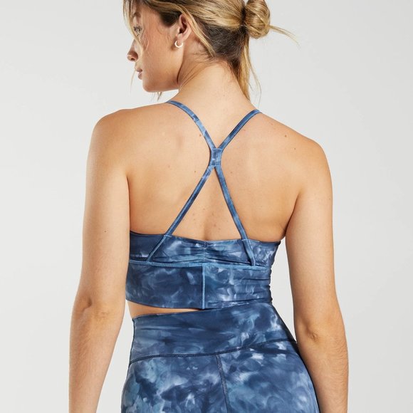 NWT | Gymshark Elevate Longline Sports Bra (Lakeside Blue Spray Dye) - Picture 3 of 5